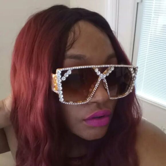 Ladies Oversized luxury rhinestone sunglasses main image 14